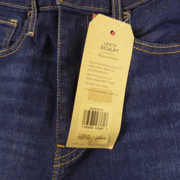 Levi’s Stretch Lycra Denim Mile High Super Skinny Jeans High Rise NWT - Picture 6 of 7
